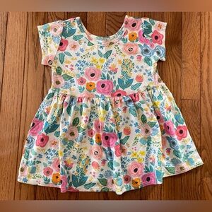 Vivie and Ash peplum top bright garden floral girls 8 9